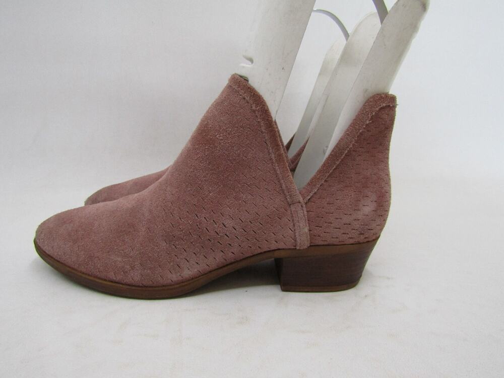 Lucky Brand Womens Size 7.5 M Pink Suede Ankle Fashion Boots Bootie